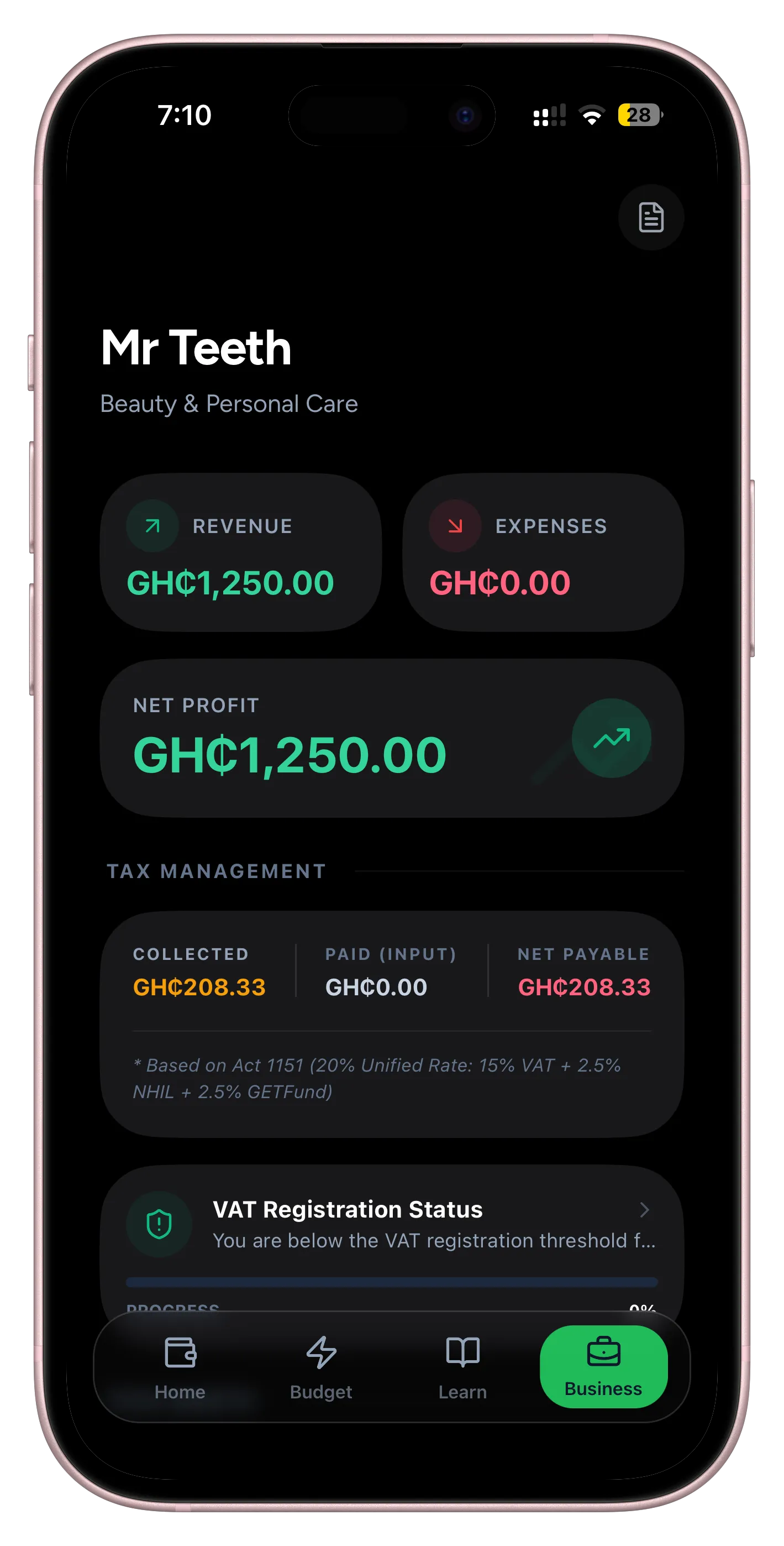 CediWise SME Ledger and expense tracking screenshot